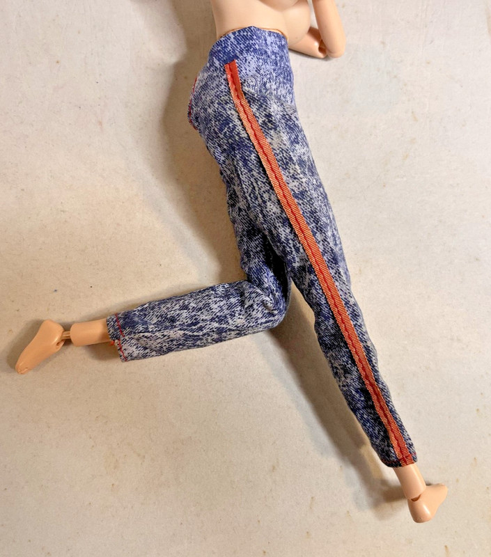 90s snow acid wash jeans orange strip Tressy Barbie Tammy Fashion doll Clone