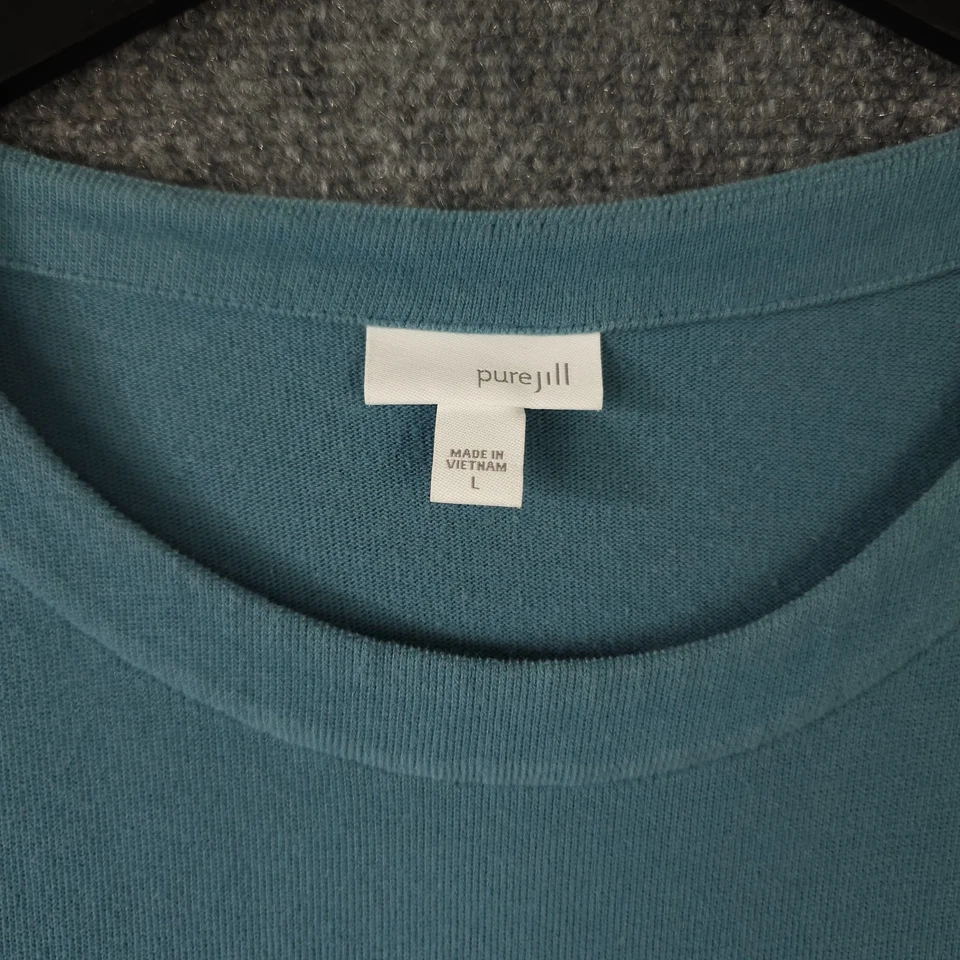 Camisa J Jill Mujer Grande Azul PureJill Dobladillo Asimétrico Suave Túnica Top Suéter Foto 3 de 4