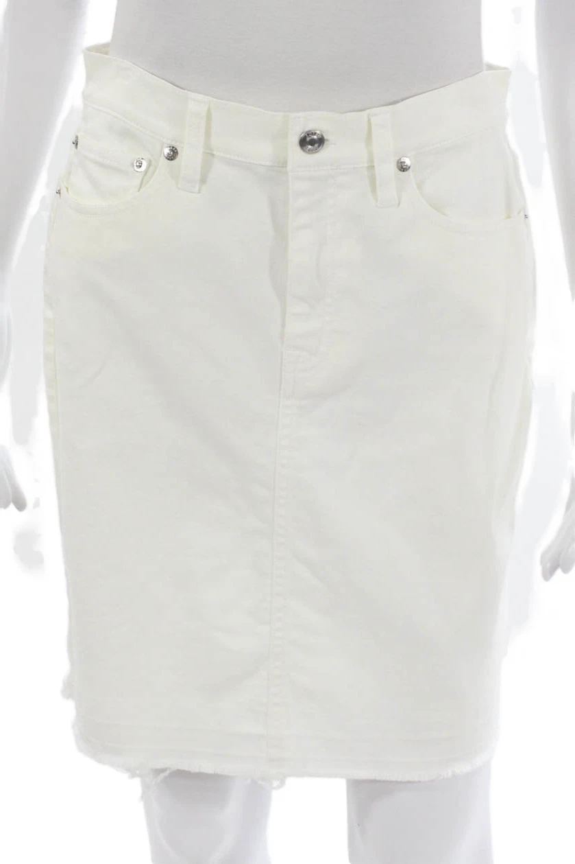 J Crew Womens Straight Pencil Skirt White Cotton Petite Size 27