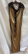 Antique 1920s Lam  Cape Trained Gown Velvet Devore Silk Gold 1910s