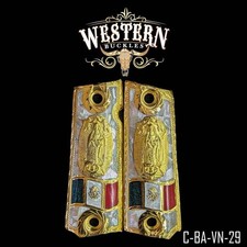 Empuñadura Cachas Colt 1911 38 y 45 Super LUJO Virgen María Virgen HECHA EN MÉXICO