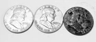 FRANKLIN HALF DOLLAR LOT OF 3 - 90% SILVER #4895