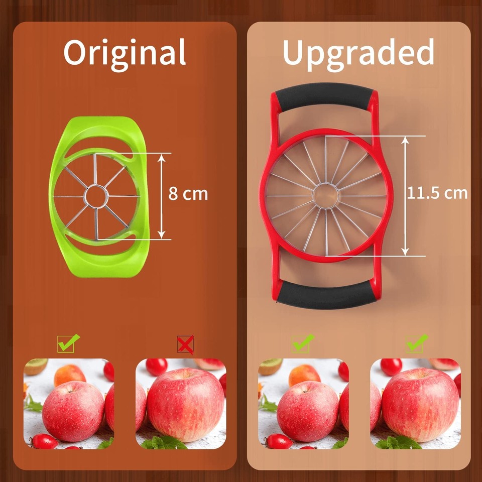 Newness 5.12 Inch Extra Large Apple Slicer, 16-Slices Heavy Duty Apple ...