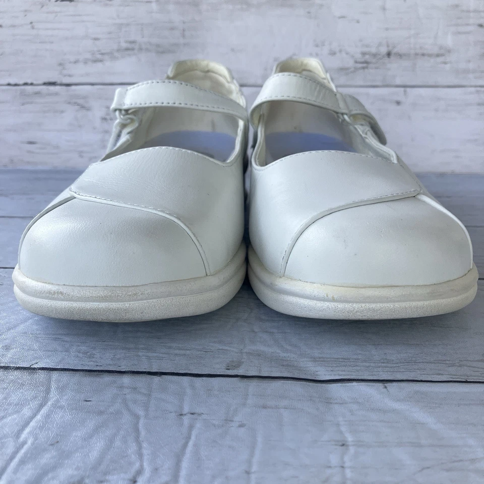 Propet Shoes Womens 11 White Leather Mary Jane Comfort Walker Hook Loop Strappy - Image 2 of 4