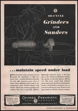 1944 Chicago Pneumatic Tool Co. 60 Cycle Grinders And Sanders Vintage Print Ad
