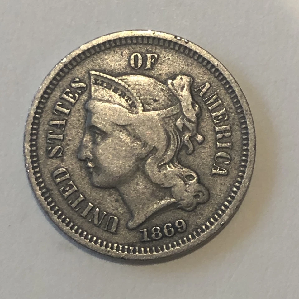 1869 Three Cent Nickel EF+++Sharp ((Silver)) Gorgeous “Full Liberty” - Image 2 of 4