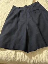 Vintage Dana Pierce Navy Blue Lined Ladies Wool Shorts Size 14