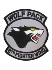 USAF Air Force F-16 8th Fighter Wing Kunsan AB Korea Wolf Pack Patch New