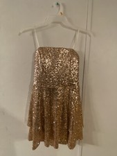 Women’s Rose Gold Pleated Windsor Short Dress Size 13/14