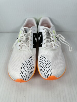 Size 9.5 Nike Zoom Rival XC 6 White Orange Track Field Shoes 