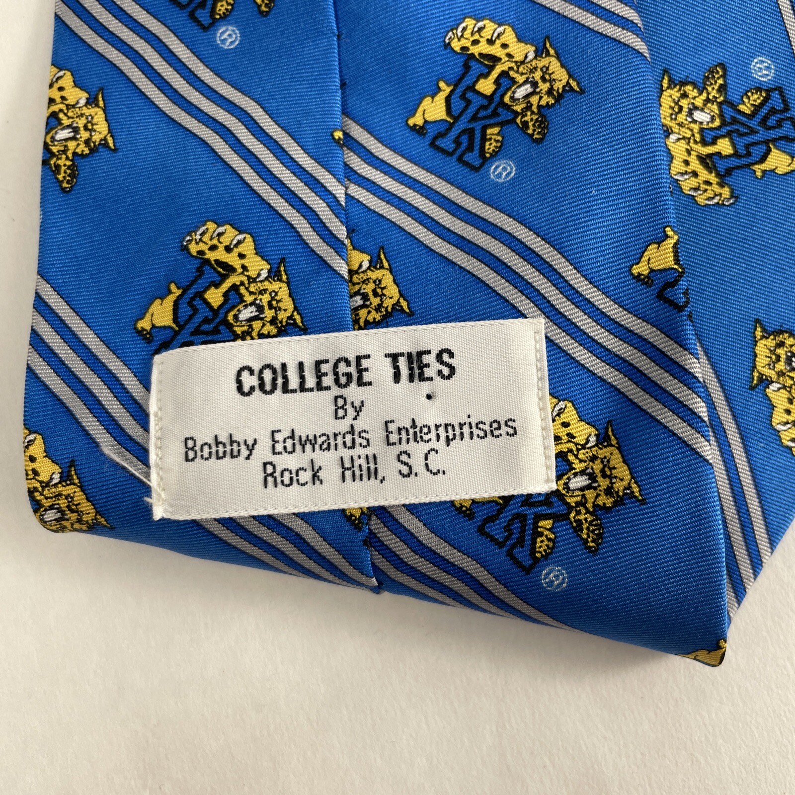 College Ties Kentucky Wildcats Mens Tie Short, Striped Blue KY Logo eBay