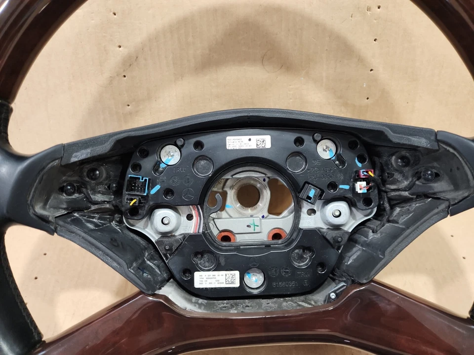 10-14 MERCEDES BENZ S400 S550 CL550 ЧЕРНЫЙ КОЖАНЫЙ ДЕРЕВЯННЫЙ РУЛЬ A2214609403 - Изображение 2 из 4