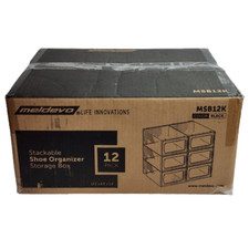 MELDEVO 12 Pack Shoe Organizer Boxes, Black P...