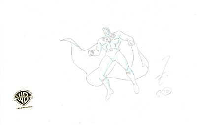 Superman Animated Series-Original Production Drawing-Superman-Doomsday