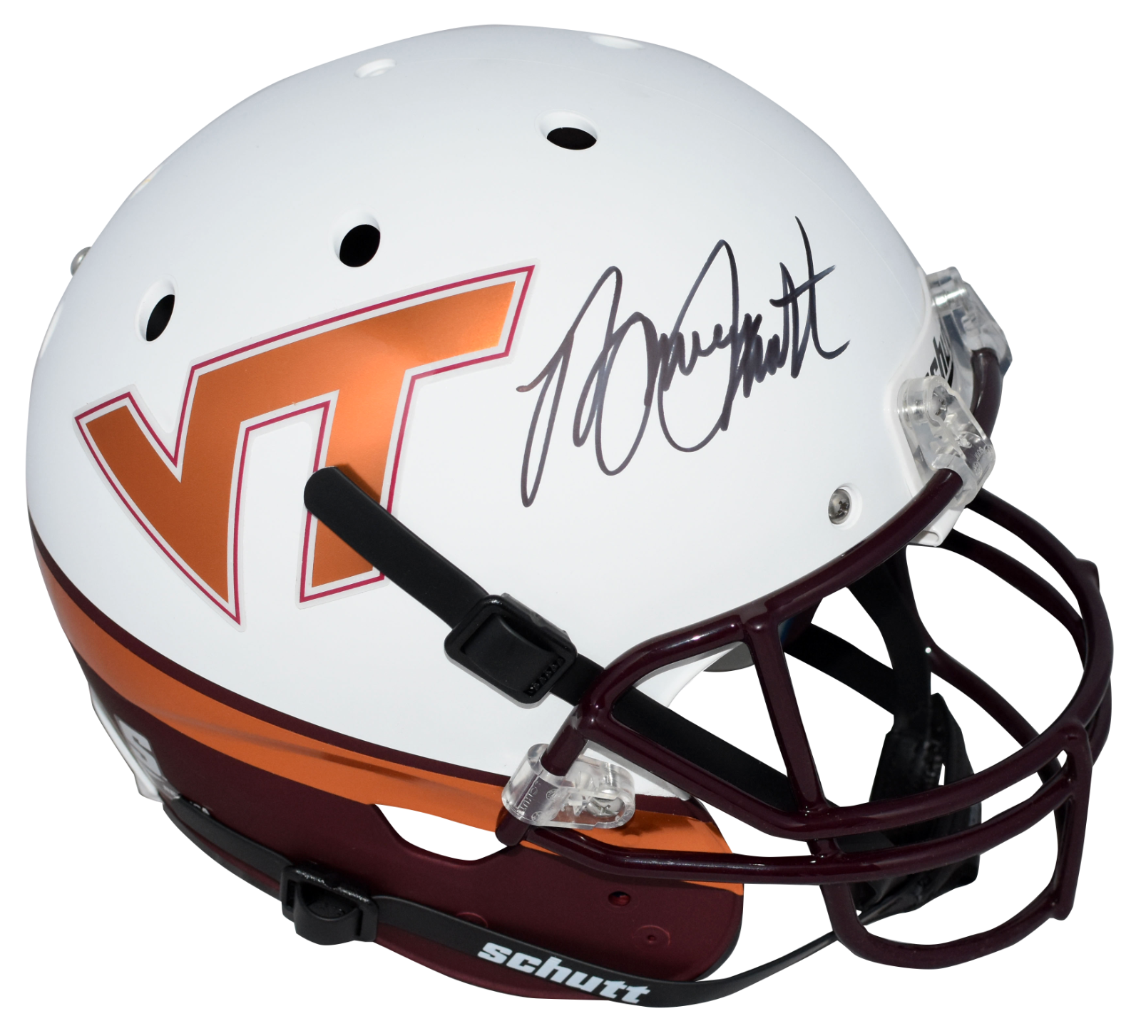 Bruce Smith Autographed Signed Virginia Tech Hokies WHITE FULL SIZE HELMET BECKETT 