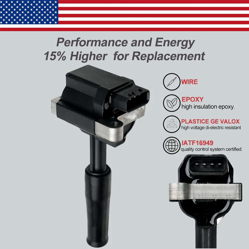 Marca 8X Bobina de encendido OEM y bujía de iridio para Jaguar XJ8 XK8 XJR XKR UF415 Foto 3 de 4