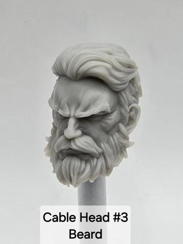 3d Printed X-MEN X-FORCE CABLE HEAD #3 1:12 6"  Joe Classified/Marvel Legends