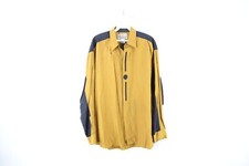 Vintage 90s Streetwear Mens Medium Distressed Abstract Rayon Blend Button Shirt