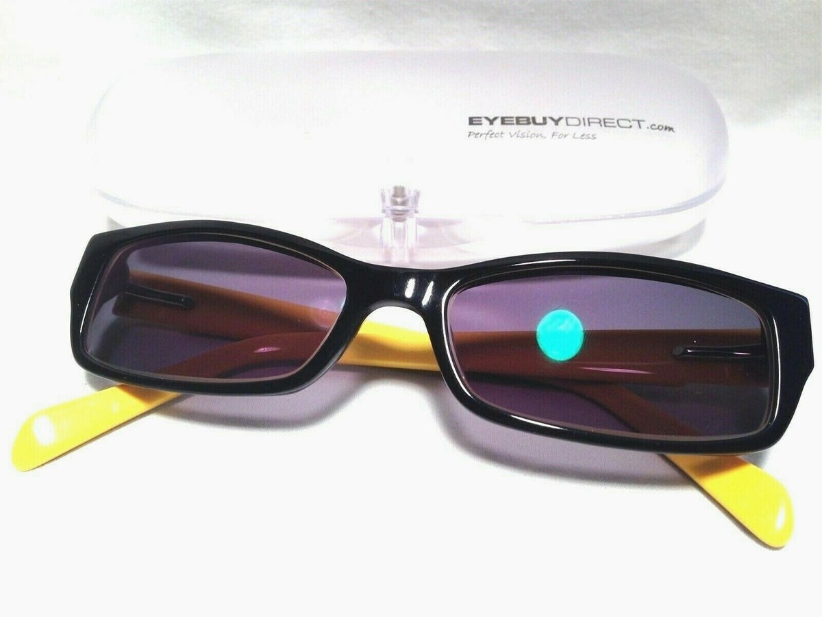 EyeBuyDirect Kungsbacka Black Yellow Modern Eyeglasses Frames 51/17~140