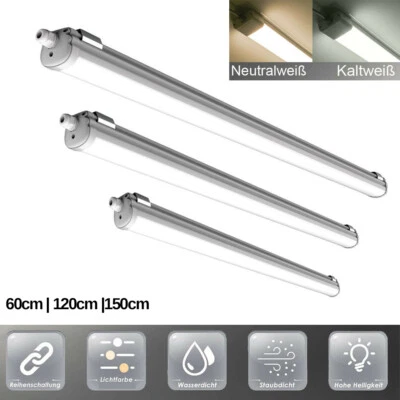 V-TAC LED Feuchtraumleuchte Wannenleuchte Garage Werkstatt Keller 18w 36w 48w IP65