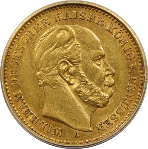 1886A Germany Gold 20 Mark 20M ANACS AU 53 German States Prussia - Picture 4 of 4