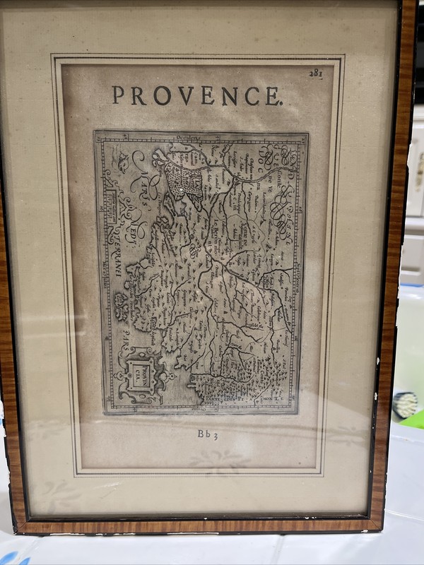 Provincia(Provence) Map-Henricus Hondius-Gerhard Mercator 1630, 11" X 13"