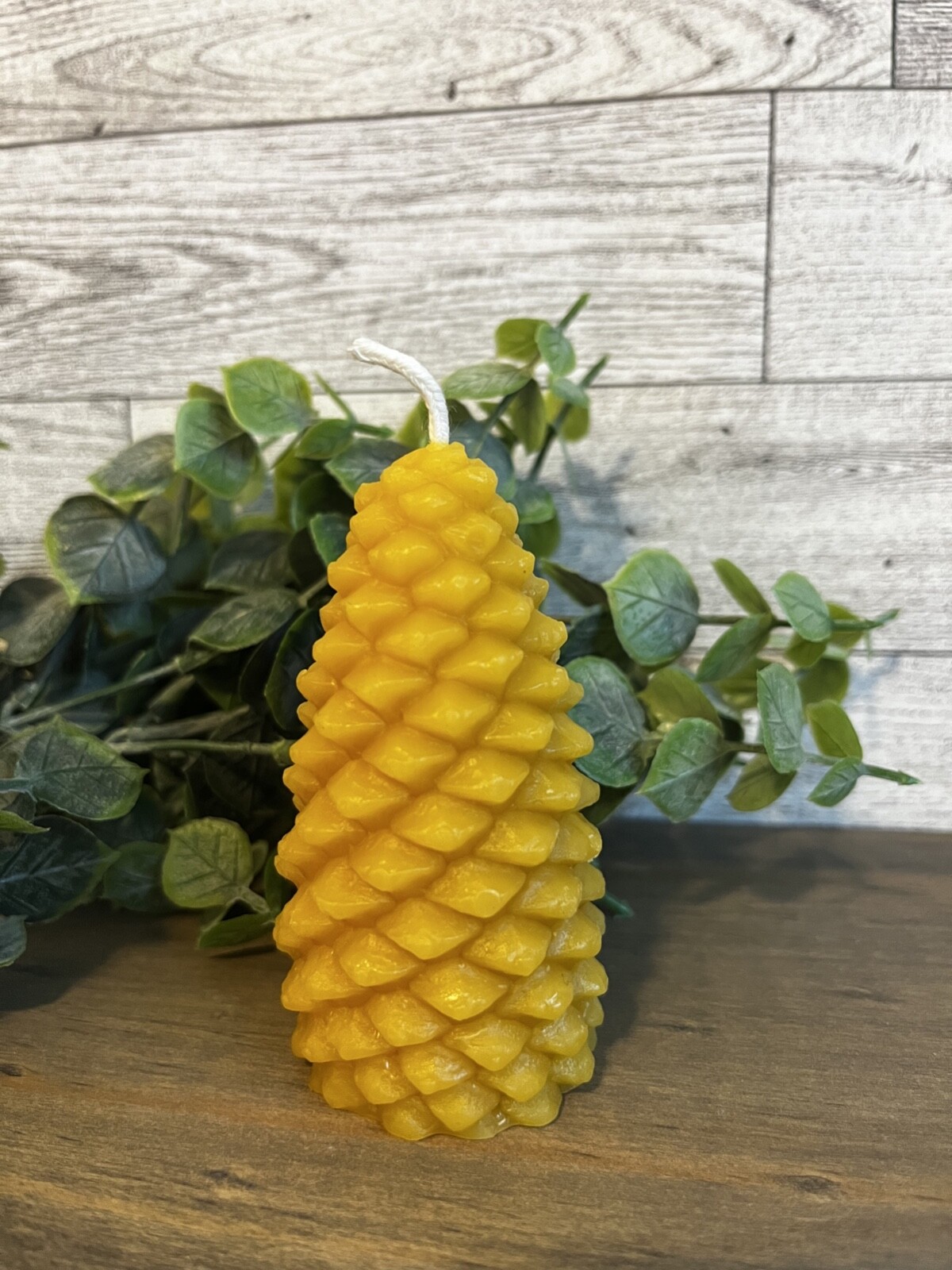 Pure Beeswax (bees wax)  -medium pine cone candle