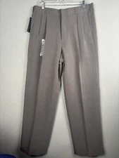Perry Ellis Portfolio Pants Men’s 36x32 Gray Pleated Front Cuffed 6533