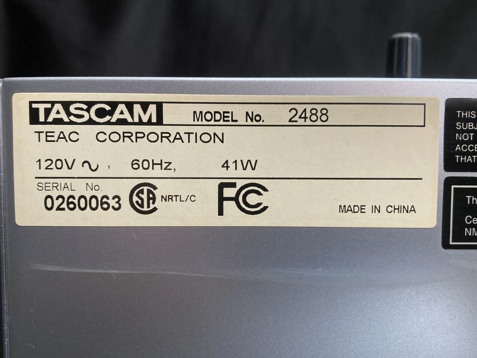 TASCAM 2488 "PortaStudio - 24 Track Digital Portastudio Recorder" CLASSIC - Image 4 of 4