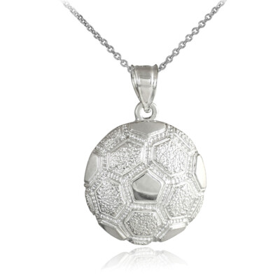 Halskette mit Anhänger .925 Sterlingsilber Fußball Fútbol Sport strukturiert