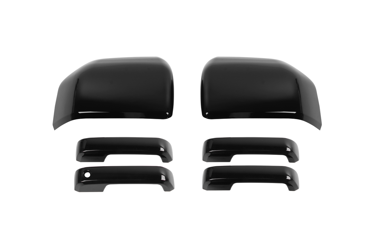 6×Black ABS Side Rearview Mirror & Door Handle Cover Kit For Ford F150