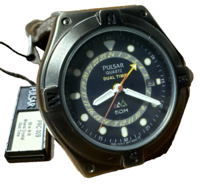 Pulsar Uhr PRC009 Dual Time V339-7000 N.O.S. 40mm Wasserfest 50m