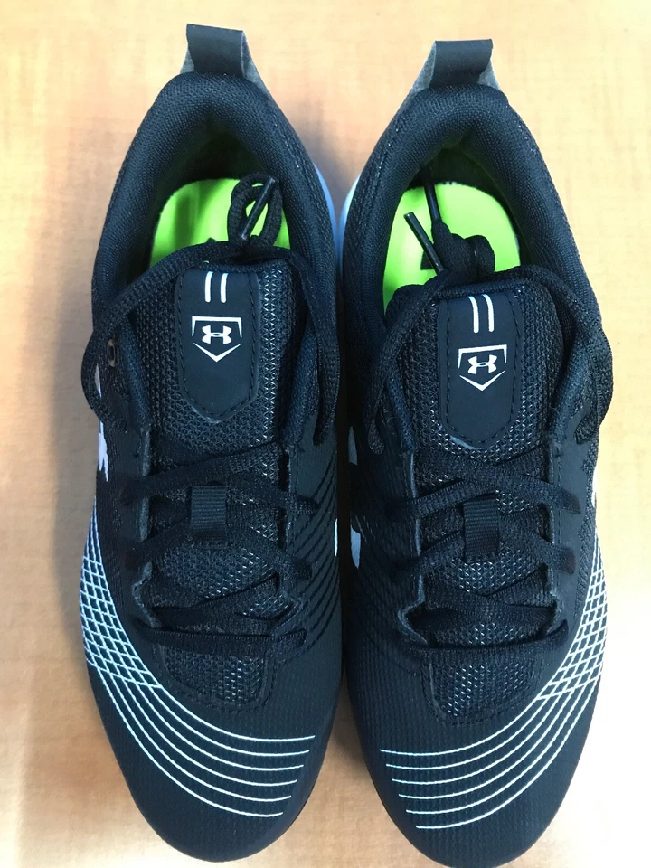 NIB Under Armour UA W Glyde TPU, Size 6.5 US Soccer Cleat Shoe Black White - Image 3 of 4