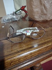 NEW PAGE 32 MAGNIVISION 1.25 READING GLASS PURPLE/GOLD FRAME OVAL SPRING HINGE