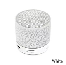 Music Mini Wireless LED BT Speaker Portable Super Bass Stereo USB/SD WHITE