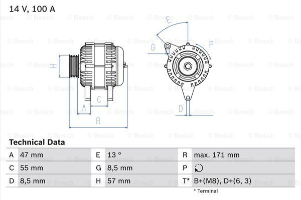 0 986 040 370 BOSCH Alternator for VOLVO