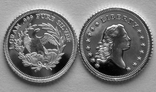 .999 Fineness Silver Bullion Rounds 1 g Precious Metal Content per Unit