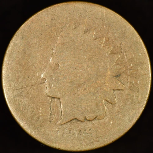1868 INDIAN HEAD CENT ✪ AG ABOUT GOOD ✪ 1C PENNY COIN SCARCE DATE 56T ◢TRUSTED◣