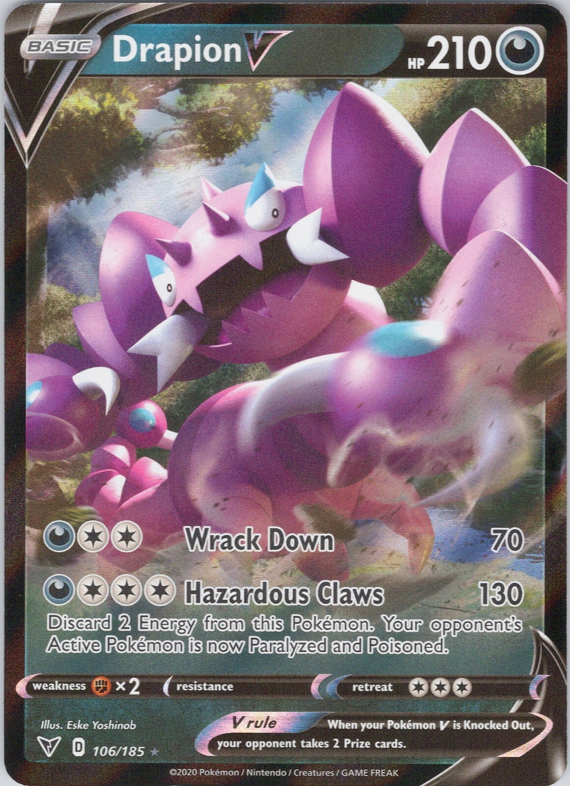 Drapion V NM (#4) #106 SWSH04 Vivid Voltage Pokemon