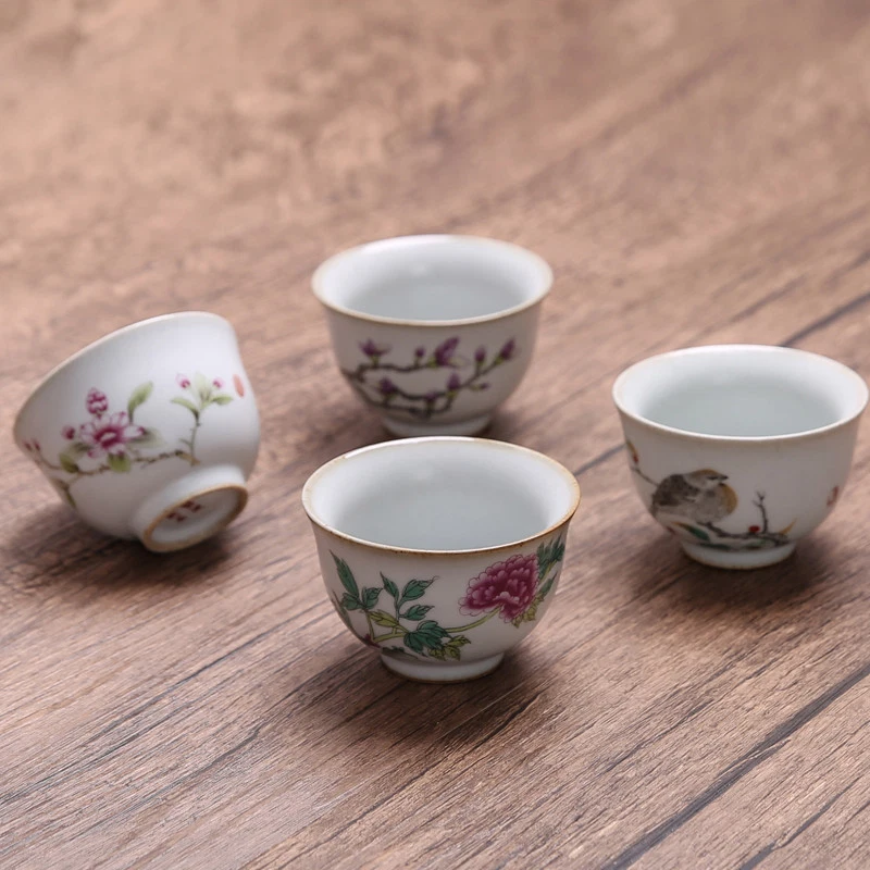 taza de té antigua ruyao kungfu taza de té pintada a mano taza maestra esmalte crepitante nueva Foto 2 de 4