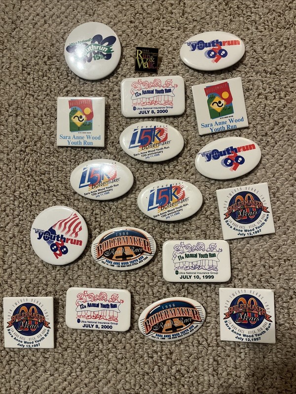 Utica New York Boilermaker Youth Race Lot Of 17  Vintage Pins