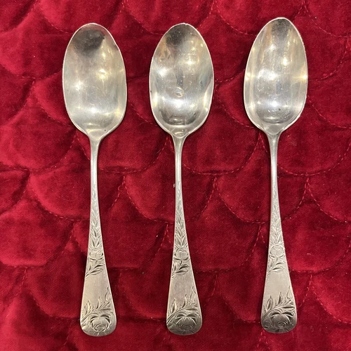(3) GORHAM JAC ROSE STERLING SILVER 6" TEASPOONs - NO MONOGRAM
