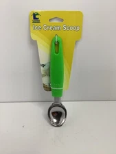 Non Stick  Aluminum Metal Ice Cream Scoop With Green Handle Dipper 7”