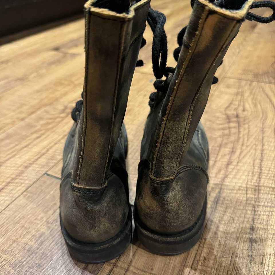 Free People Faryl Robin Lace Up Combat Boot Size 9 Brown Leather - Image 4 of 4