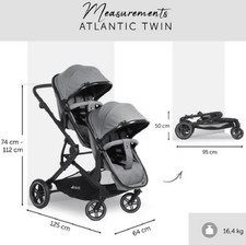 Hauck Atlantic Twin Double Pushchair Pram Buggy