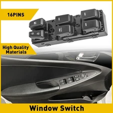 Fits 2011-2015 Hyundai Sonata Power Master Front Window Side Black Switch Driver