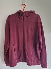 Hugo Boss Green Label Saggy Zip Up Hooded Sweatshirt Burgundy Maroon XXL