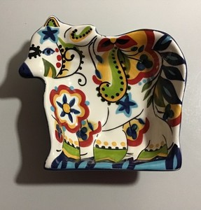 Espana Cow Lifestyle Bocca Hand-painted Floral Dish