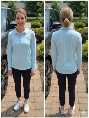 Adidas Golf Women's M Blue Long Sleeve Polo Shirt Boone Valley Golf Club