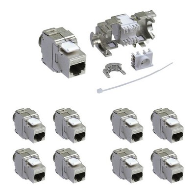 8x Keystone Jack Modul Cat.6a RJ45 STP werkzeuglos Netzwerk Adapter ProfiPatch